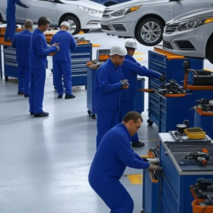 Zajęty warsztat samochodowy